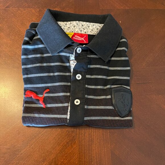 Puma Ferrari Mens Polo Shirt Black/Red Sz S Ferrari menswear short sleeve - Picture 7 of 14